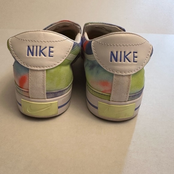 Nike Size 9.5 Court Legacy Green Purple Orange Tie Dye Women’s Slip On Sneakers - Picture 4 of 8